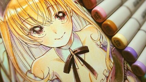 コピック 影は全て紫色で塗る イラストメイキング Copic Markers 哔哩哔哩 Bilibili