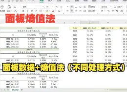 【零基础数据分析教程】SPSS面板数据进行熵值法，一次法和多次法。熵权法能用于处理面板数据吗？如何用几年的数据做熵值法，熵值法的综合得分怎么求，非负平移是什么