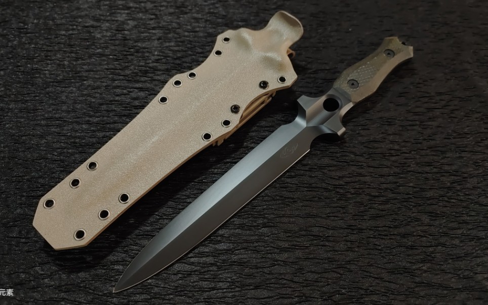 原创一体战术刀《铁皇后》双刃