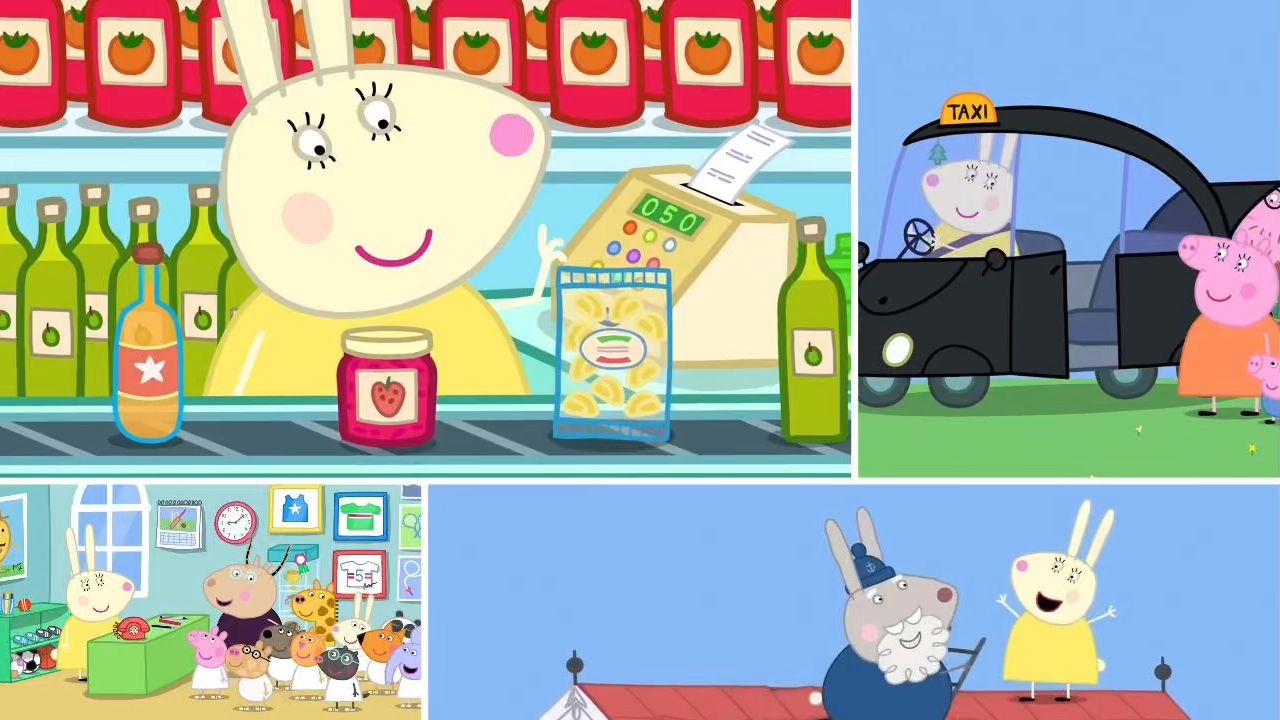 Peppa Pig小猪佩奇英文原版  努力工作身兼数职的Miss Rabbit(每日更新)哔哩哔哩bilibili