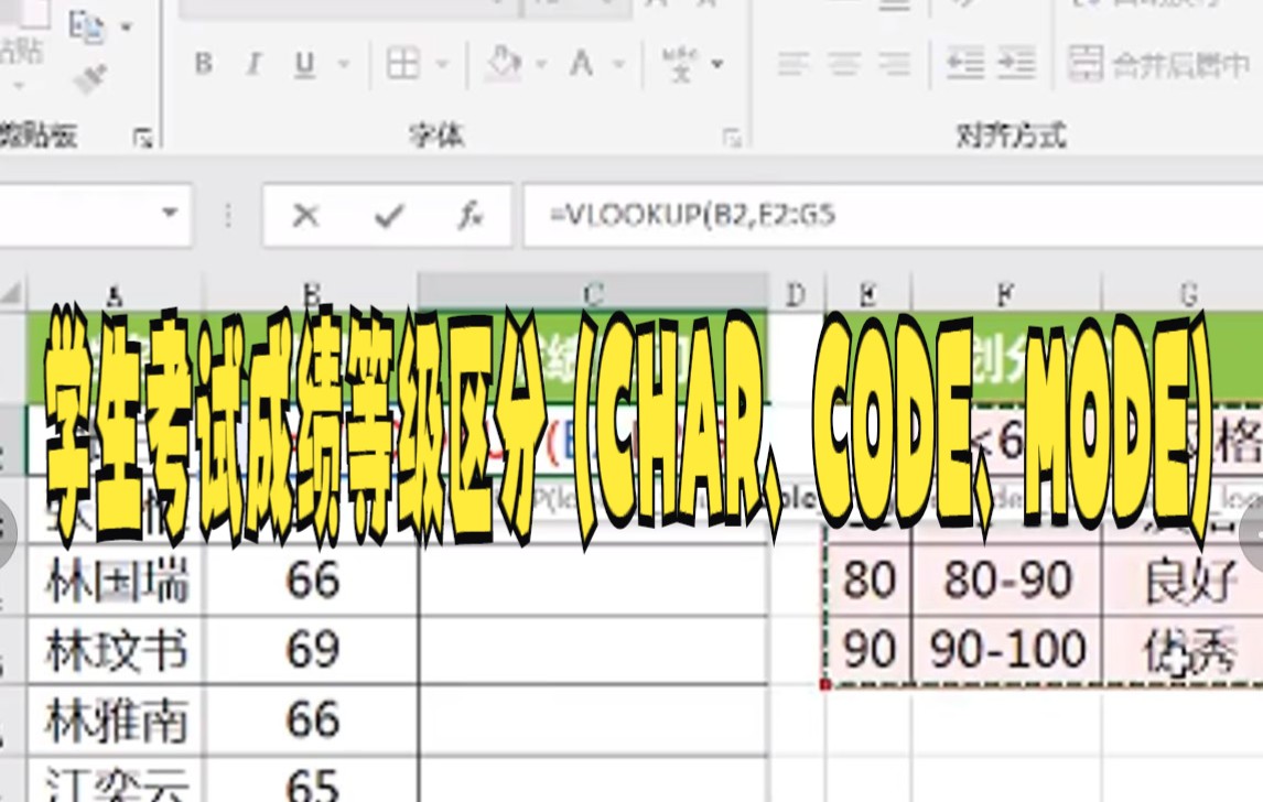 【excel技巧技巧】excel小技巧:按成绩划分等级excel excel技巧大家快来看看吧哔哩哔哩bilibili