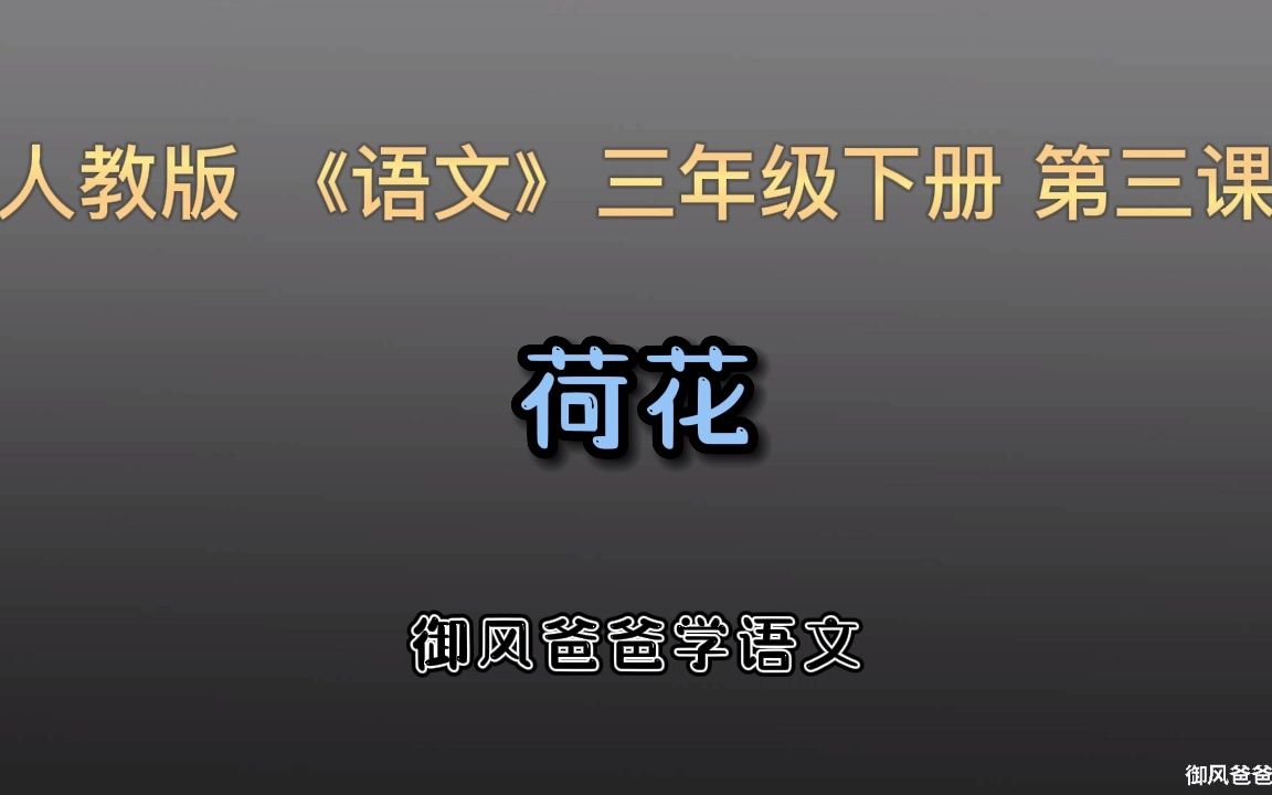 人教版《语文》三年级下册 第三课 《荷花》