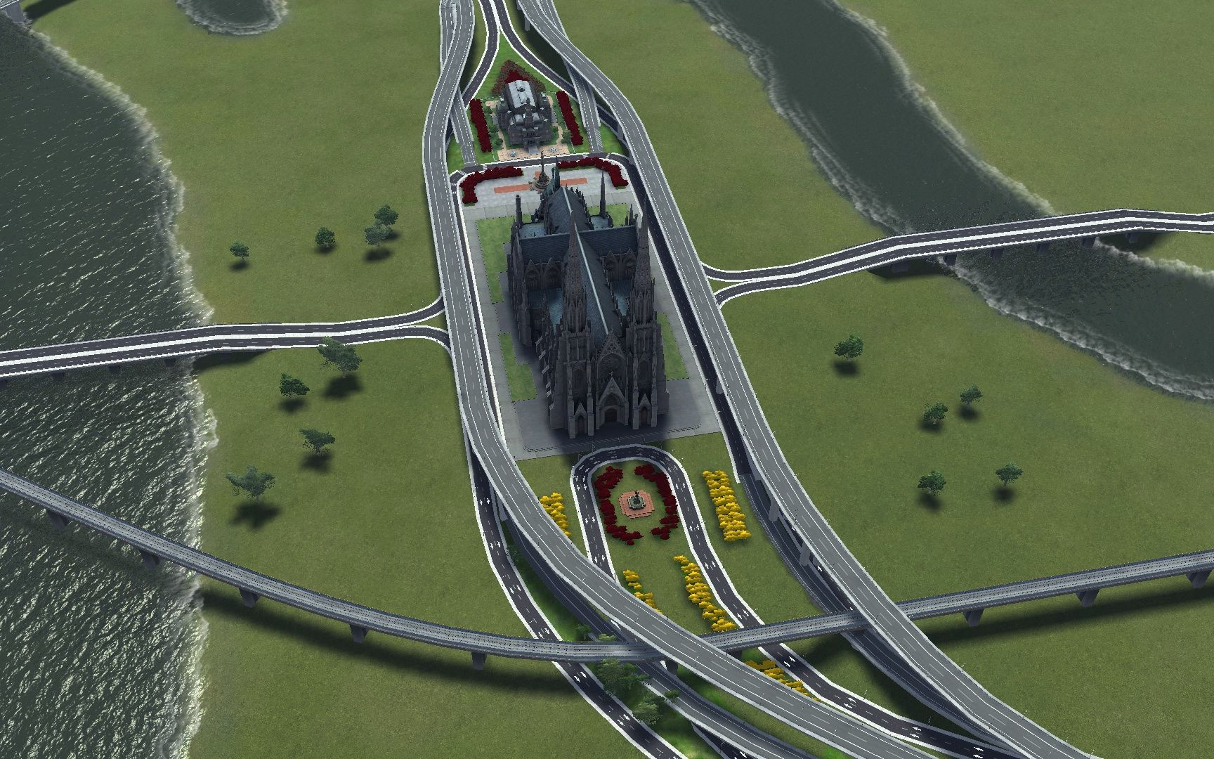 【cities xl 特大城市】西丹亚尔 ep06 圣玛利亚大教堂,市政厅,内环路