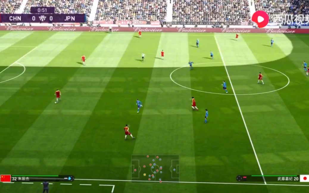 《实况足球2020》日本vs中国 比赛