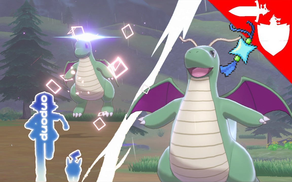 【duoduo】绿色肥大闪光快龙sr2074次路闪一球命中【宝可梦 剑/盾】