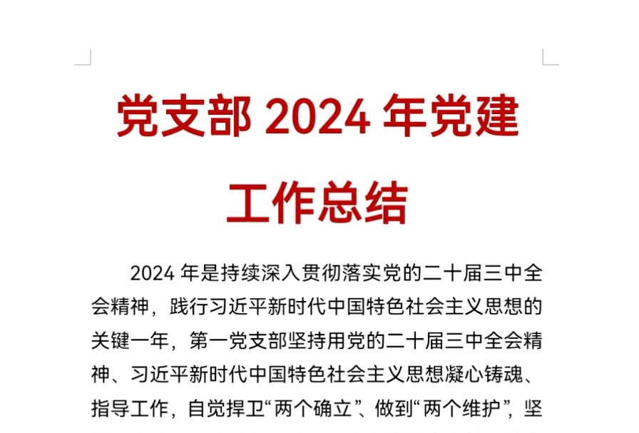 党支部2024年党建工作总结哔哩哔哩bilibili