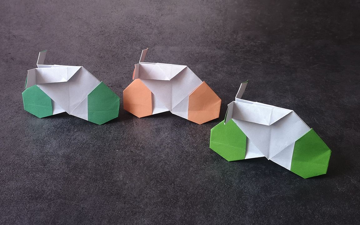 一张纸变身迷你摩托车,玩具车手工折纸教程,3分钟学会