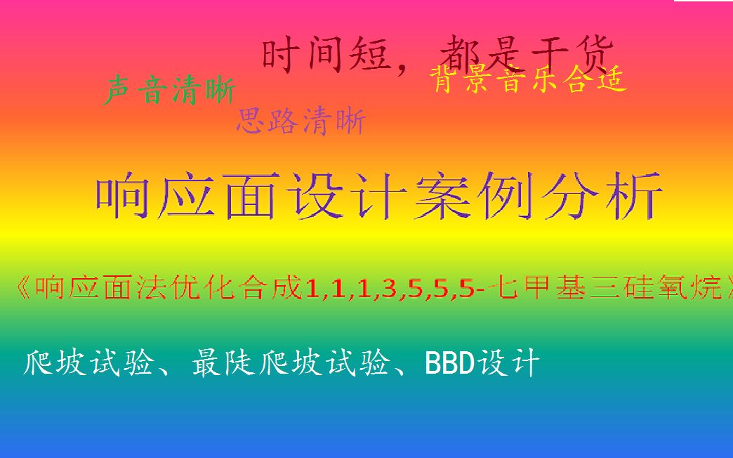 响应面设计思路路线以及操作方法本科生必备哔哩哔哩bilibili