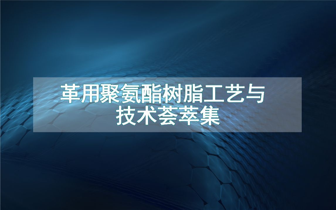 革用聚氨酯树脂工艺与技术荟萃集