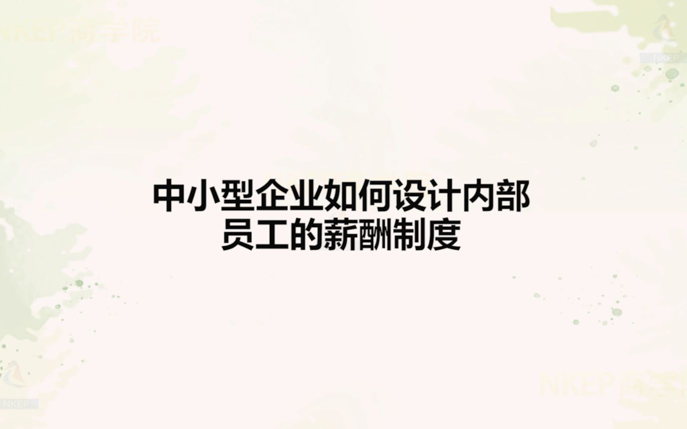 中小型企业如何设计内部员工的薪酬制度?哔哩哔哩bilibili