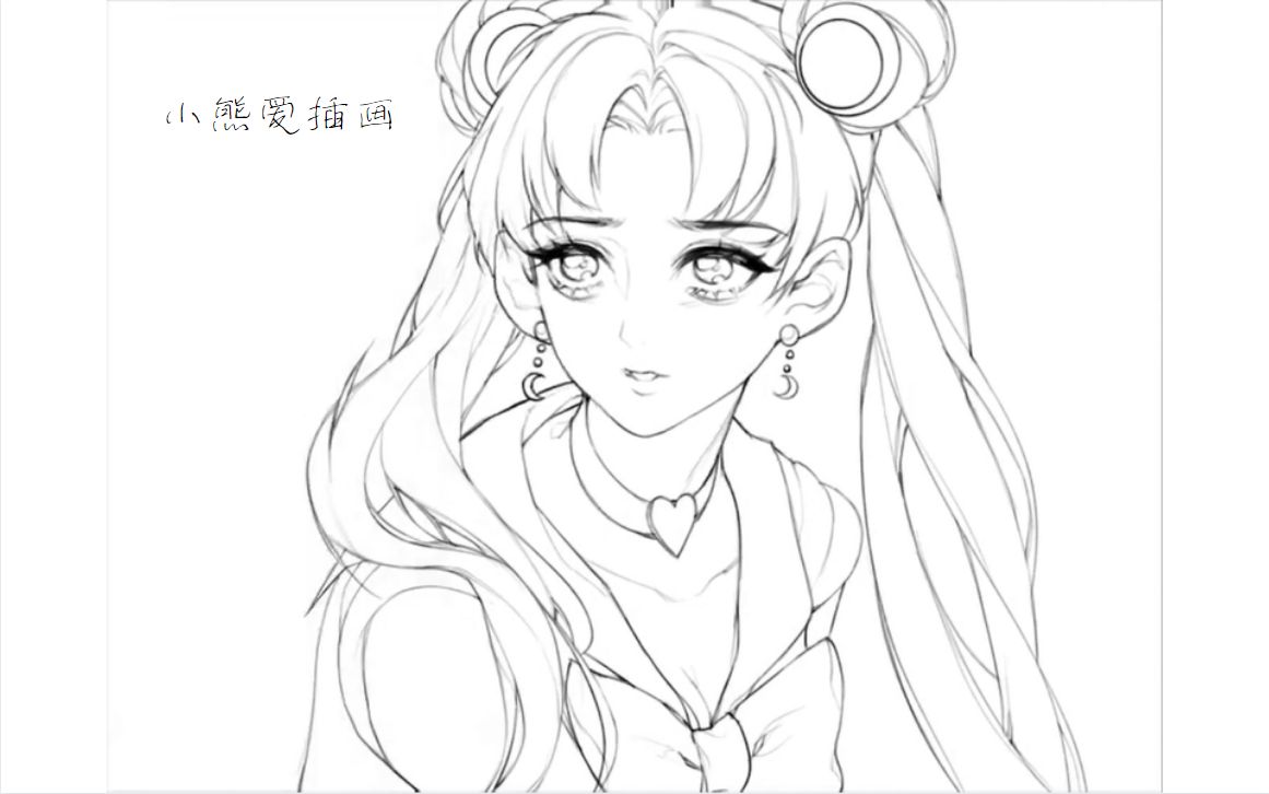 【板绘】水冰月起稿到完成(上)_哔哩哔哩 (゜-゜)つロ 干杯~-bilibili