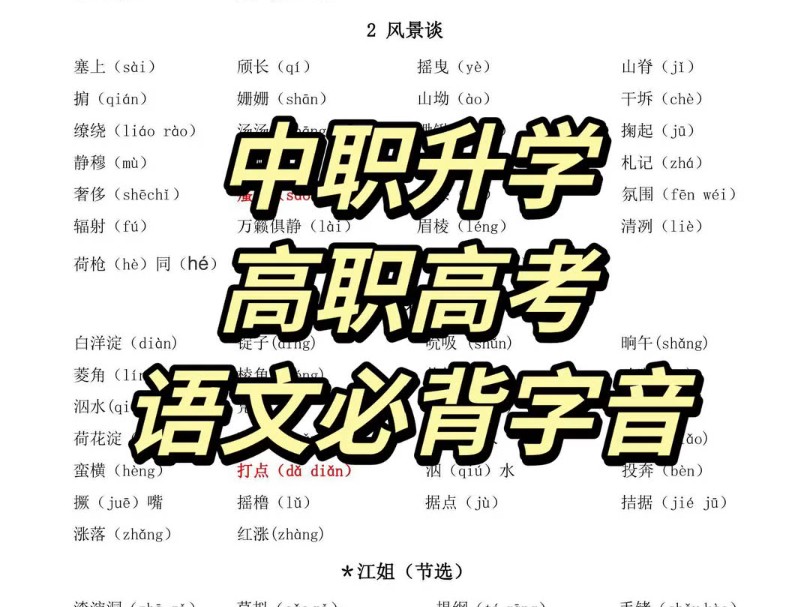 中职升学|语文基础必背字音汇总.哔哩哔哩bilibili