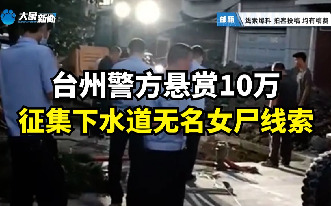 悬赏10万!台州一小区下水道发现无名女尸,警方公开征集线索哔哩哔哩bilibili