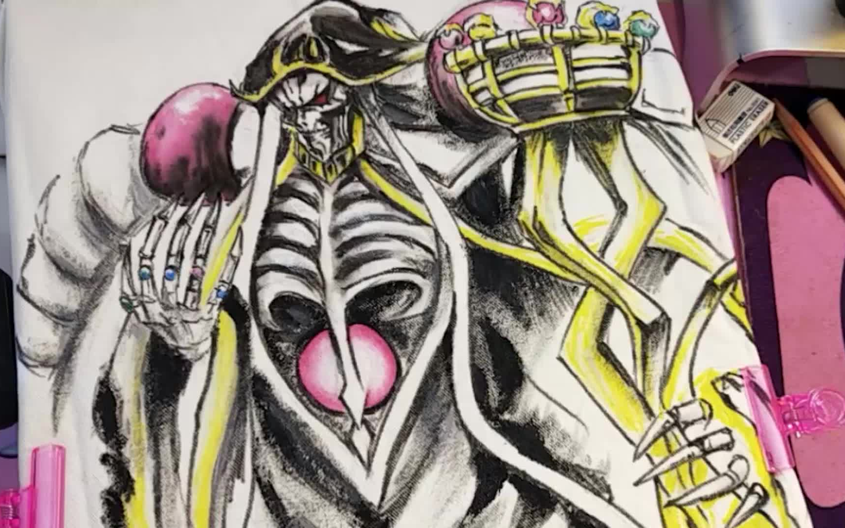 【洛洛绘制】手绘牛仔外套:骨王安兹