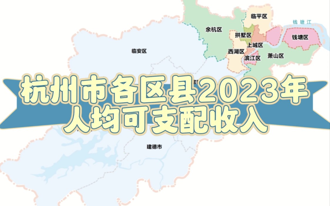 2023年杭州市各区县人均可支配收入哔哩哔哩bilibili