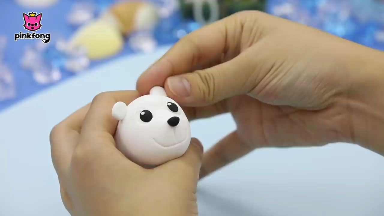 [少兒手工] 用橡皮泥做北極熊 how to make a polar bear by pinkfong