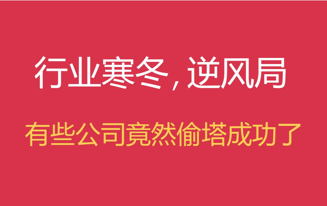 行业寒冬,逆风局,有些公司竟然偷塔成功了.哔哩哔哩bilibili