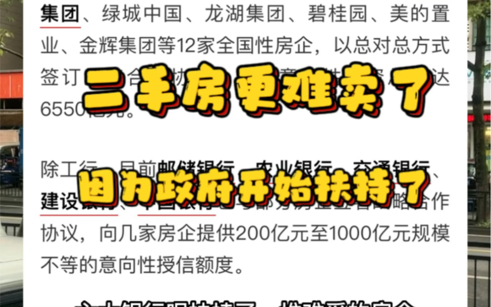 因为政府的扶持,二手楼更难卖了#一个敢说真话的房产人 #珠海房产 #授信额度 #银行授信 #金融支持房地产16条措施哔哩哔哩bilibili