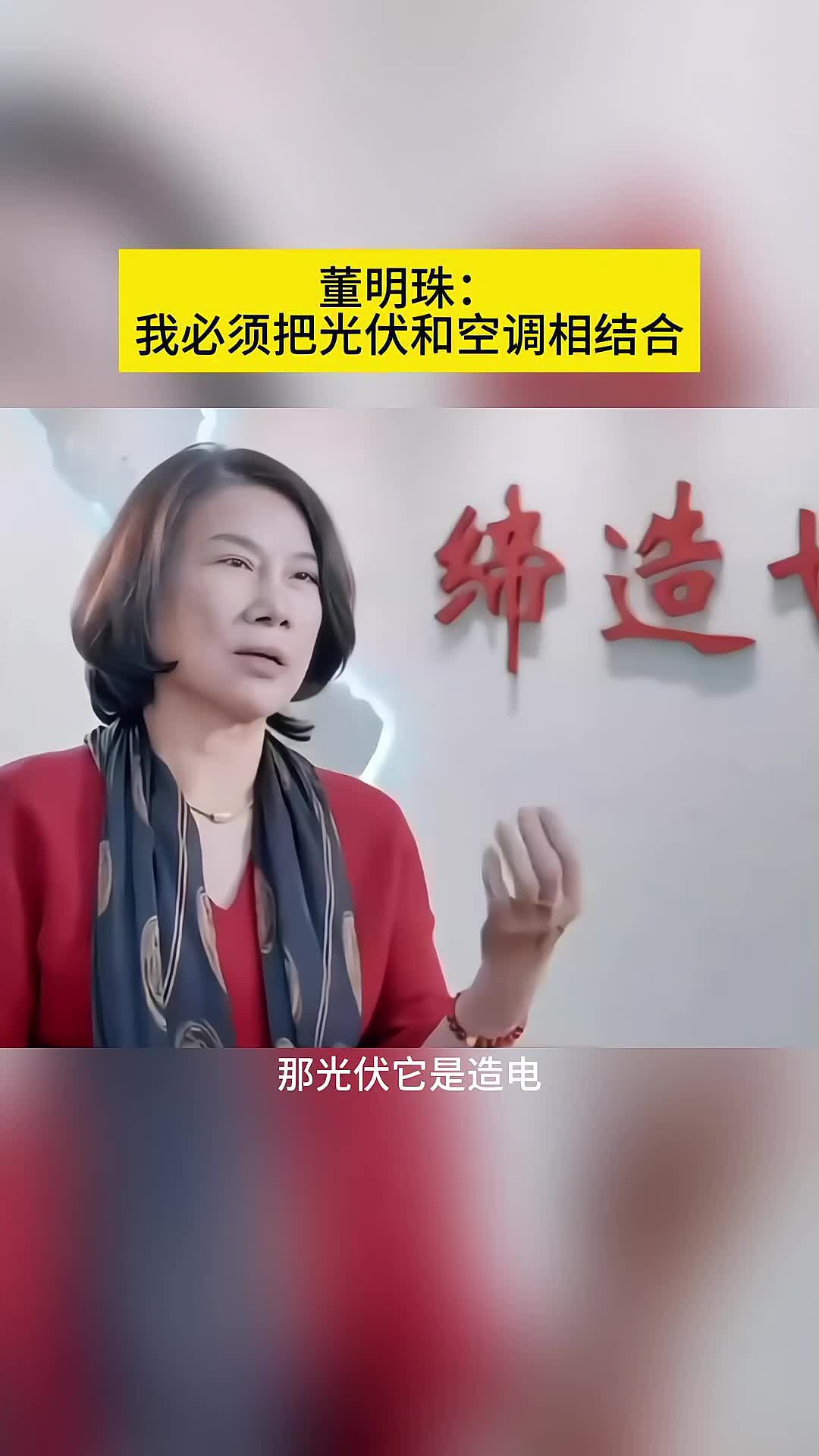 董明珠:我必须把光伏和空调相结合