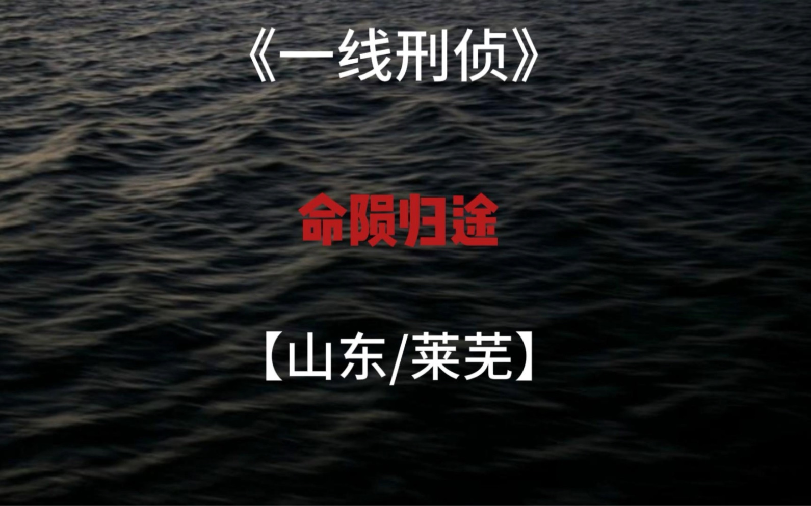 带你走进一线刑侦大案现场