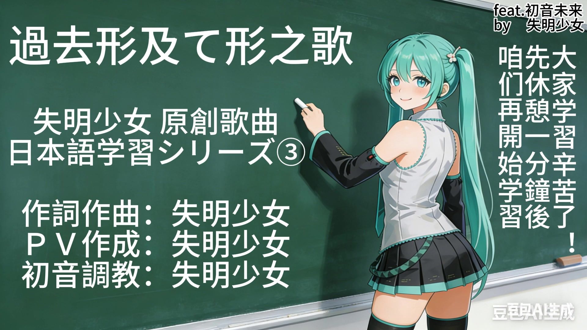 【初音原创曲】过去形及て形之歌【日语教室系列③】-失明少女-失明少女-哔哩哔哩视频