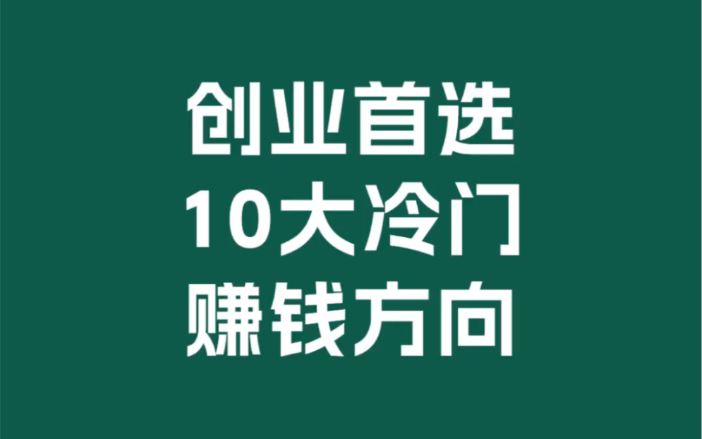 2024年十大创业方向,冷门、暴利,总有一项适合想要赚钱的你!哔哩哔哩bilibili