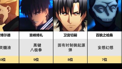 Fate Zero 全角色最强战斗力排行榜top10 哔哩哔哩 Bilibili
