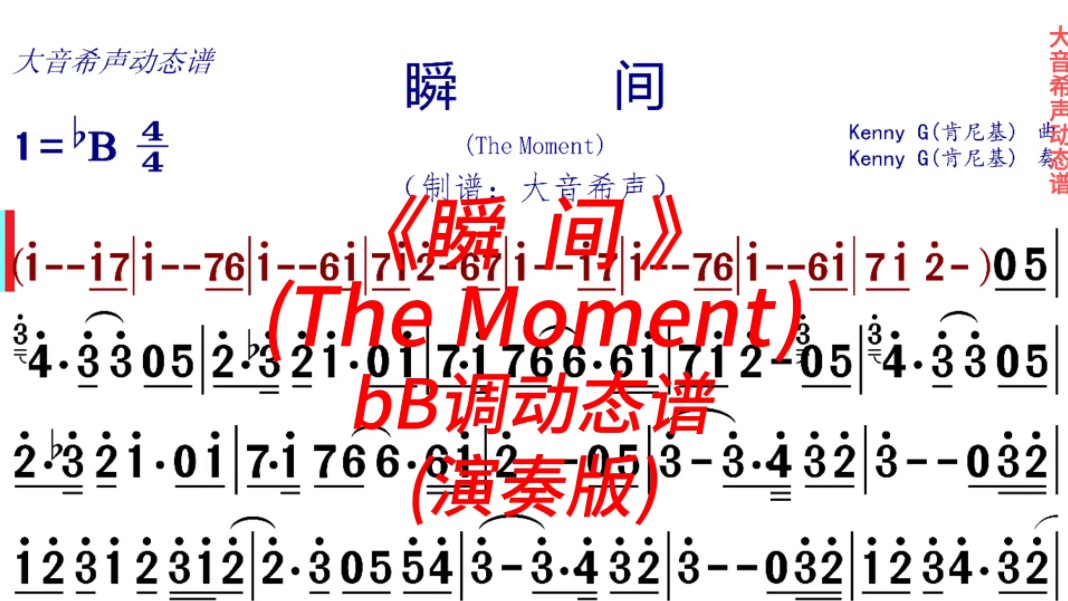 [图]肯尼基《瞬间》(The Moment) bB调动态演奏谱