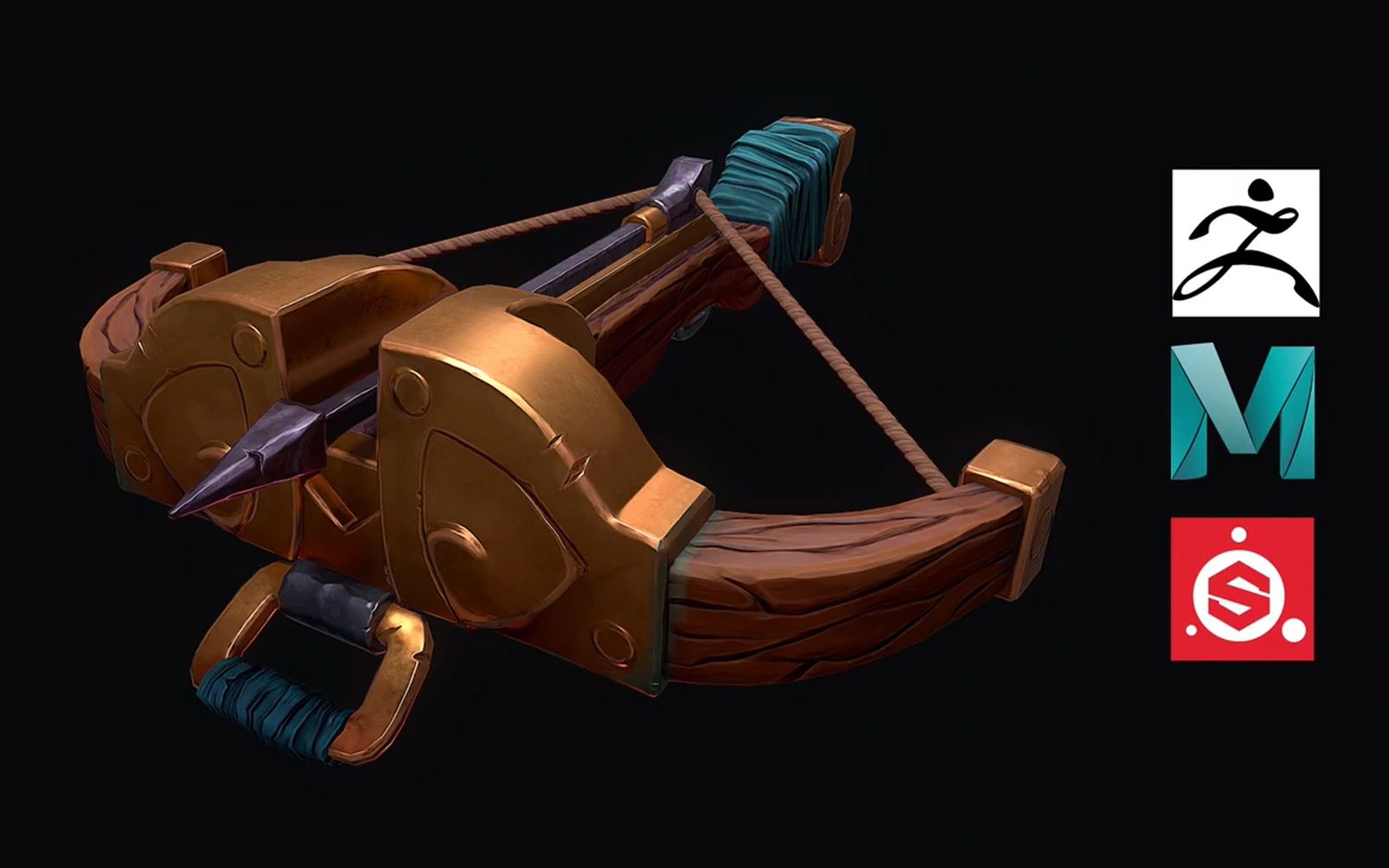 zbrushmayasubstancepainter制作风格化十字弓