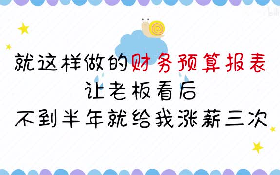 就这样做的财务预算报表,让老板看后,不到半年就给我涨薪三次哔哩哔哩bilibili