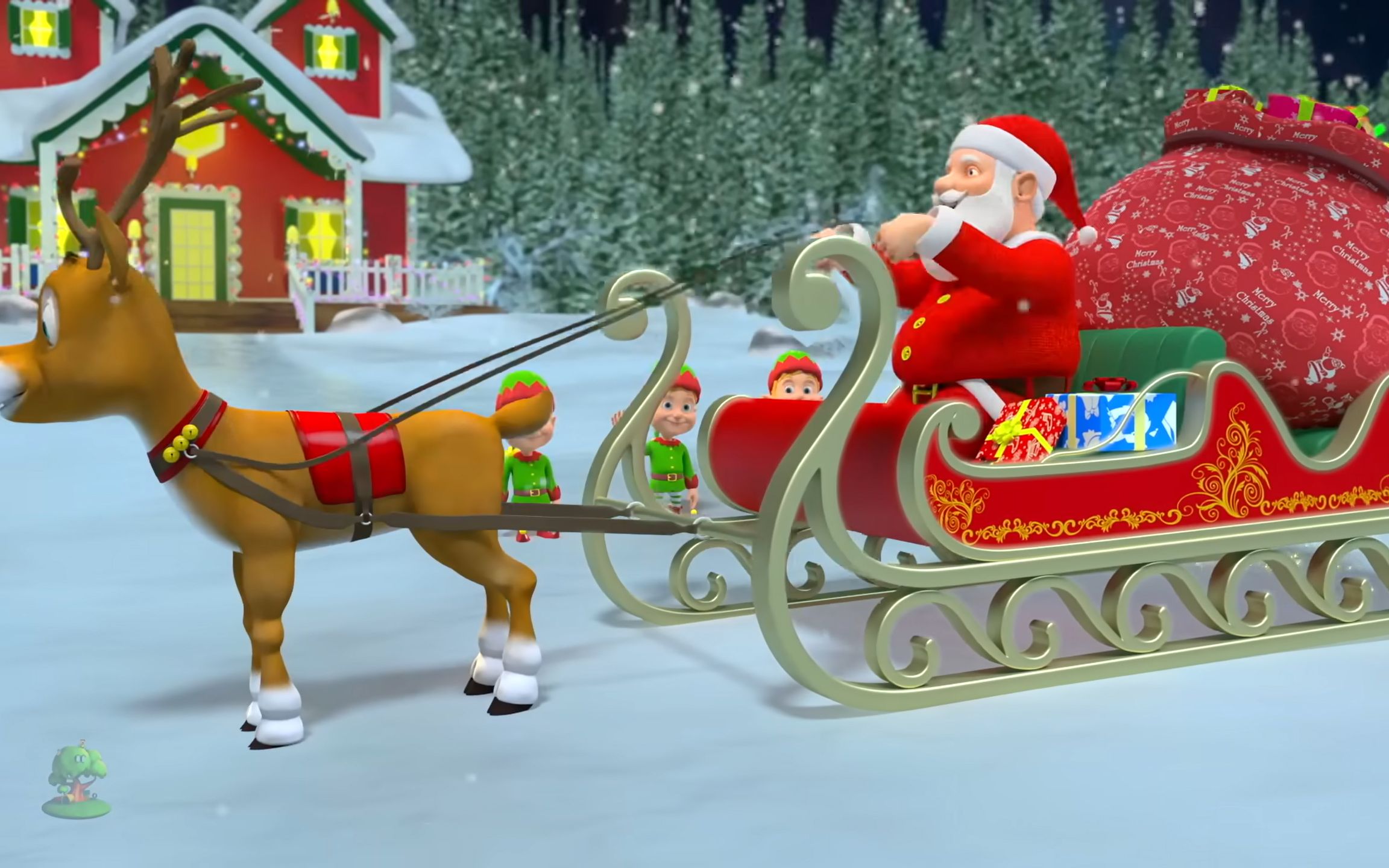 [图]英语启蒙Jingle Bells Christmas Songs Nursery Rhymes Videos (圣诞特辑）