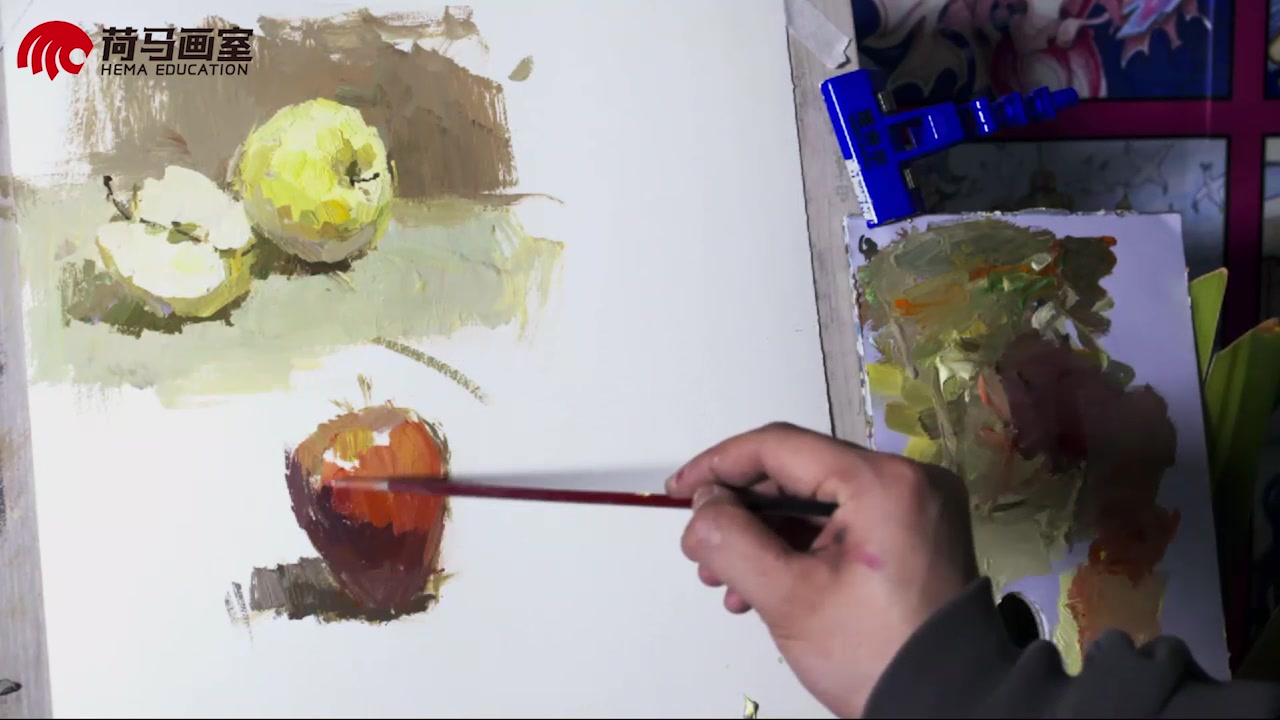 辫子君色彩—教你用水粉画个苹果,详细步骤教程