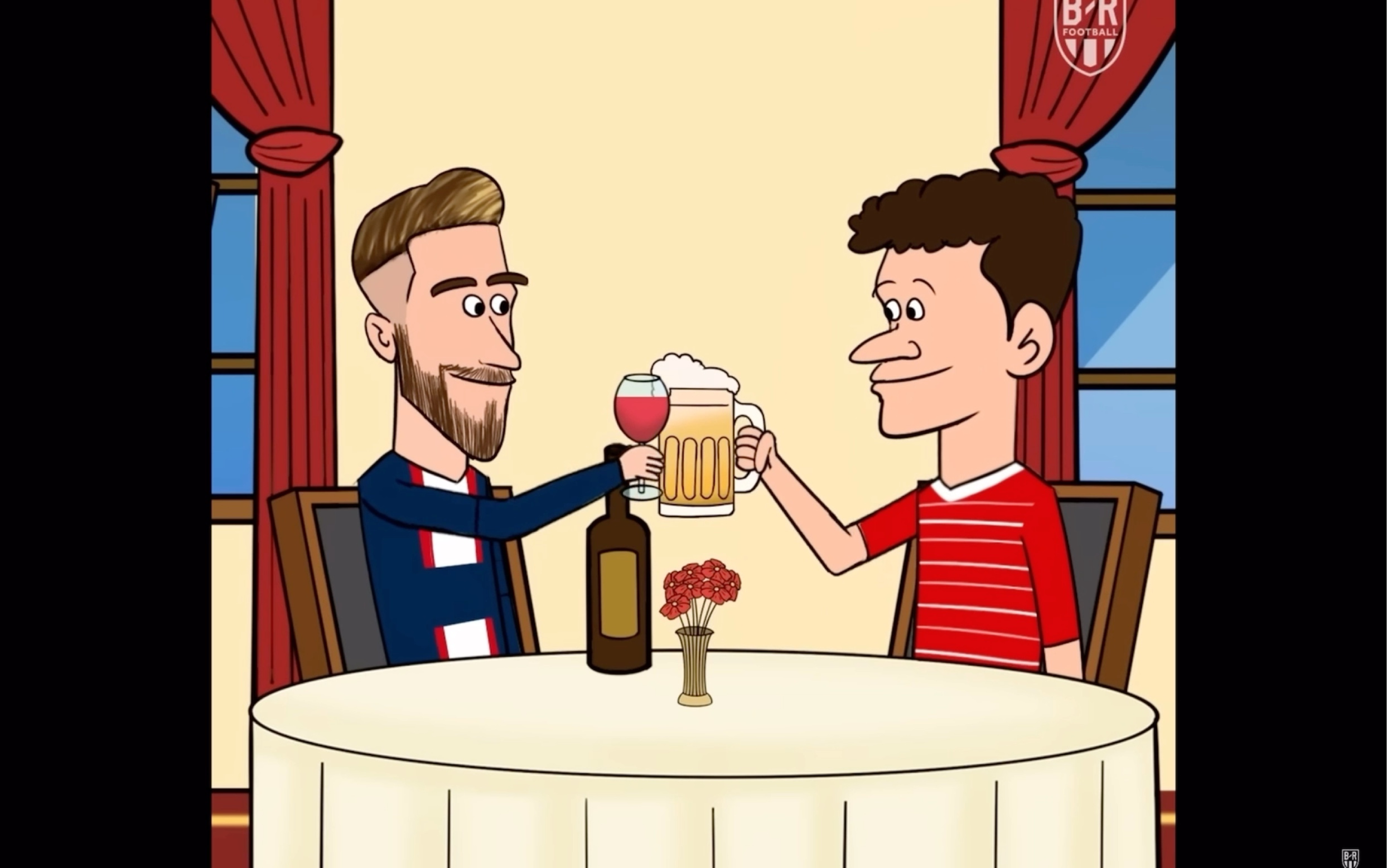 【b/r足球】整活创意动画 来看看情人节欧冠八强争夺战双方的"约会"吧