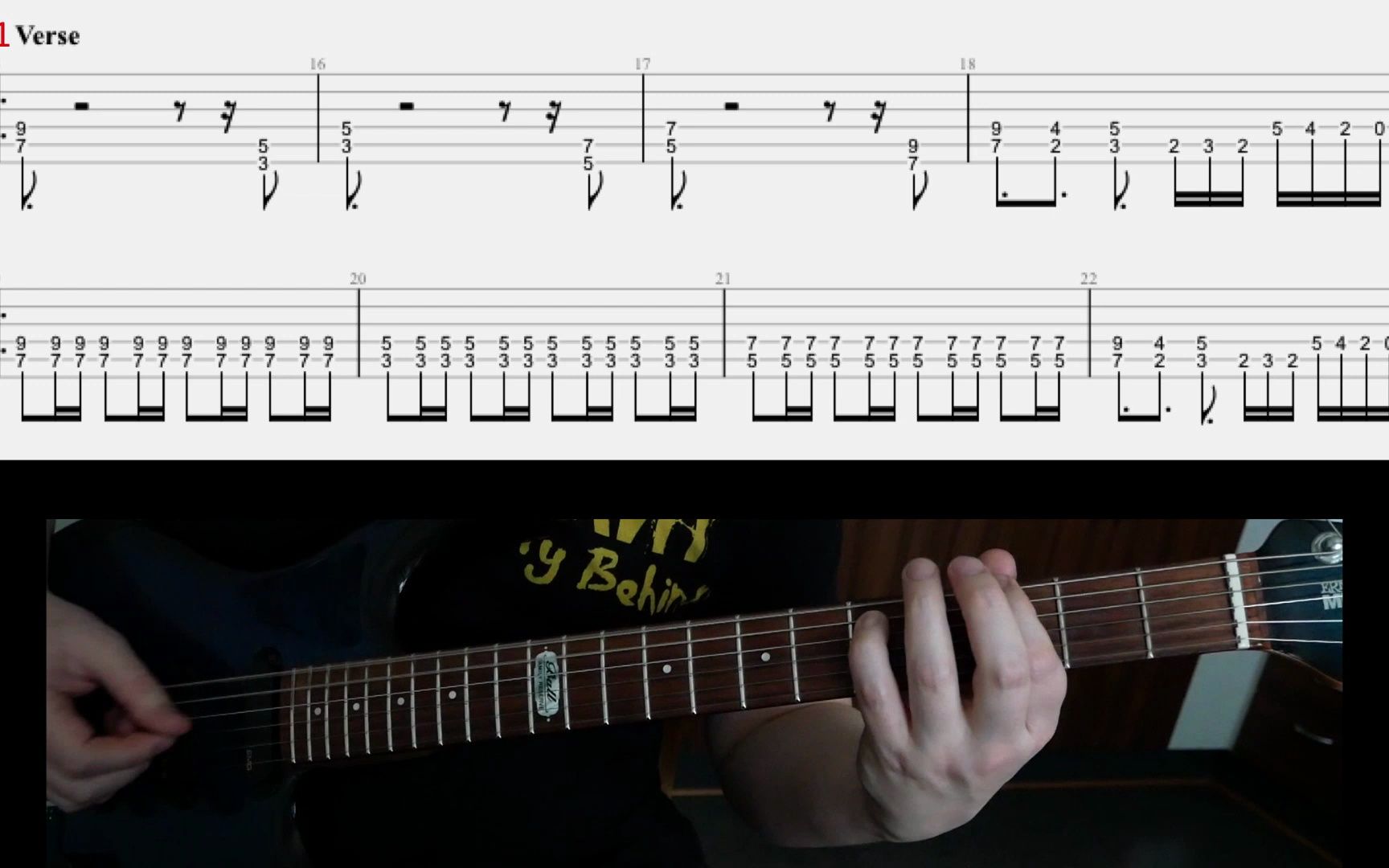 [图]带谱 教学 Iron Maiden Hallowed Be Thy Name rhythm guitar lesson