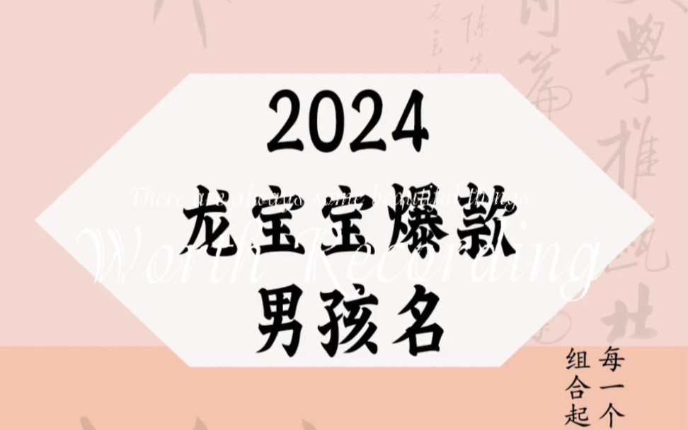 2024龙宝宝爆款男孩名哔哩哔哩bilibili