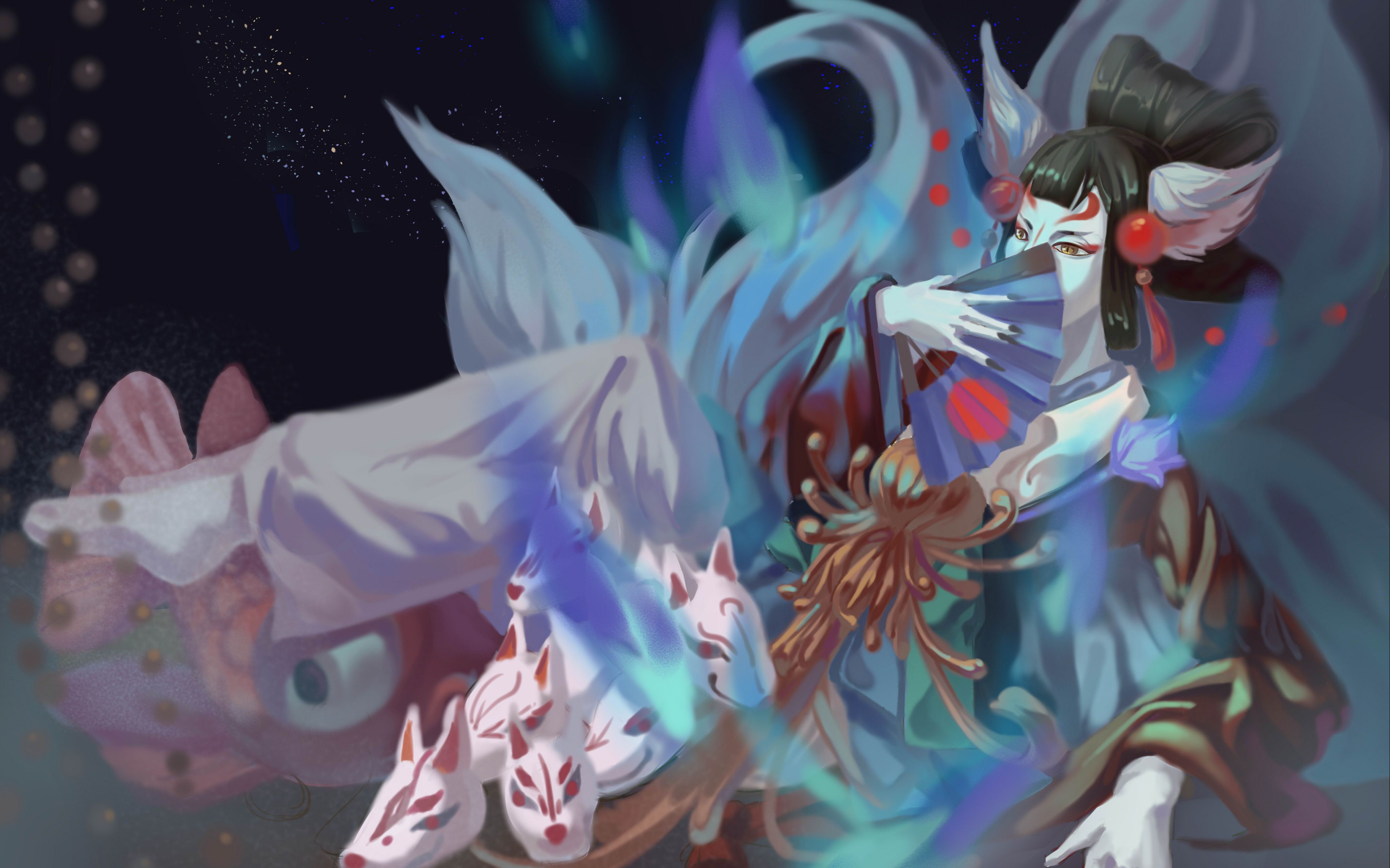 【绘画过程】超纠结地画玉藻前 14倍速