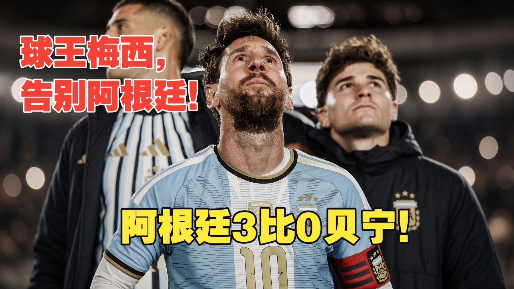 【真实解说】球王梅西国家队告别战，阿根廷3比0贝宁！永远爱你！梅西1球2助，奥塔门迪飞踢破门，帕斯远射！