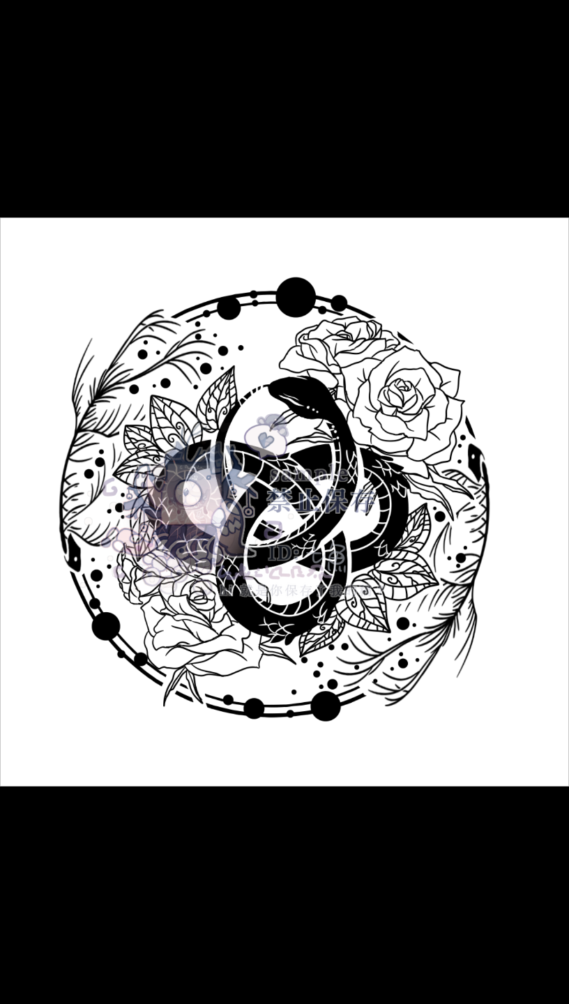 【水印定制】衔尾蛇 银线莲 玫瑰