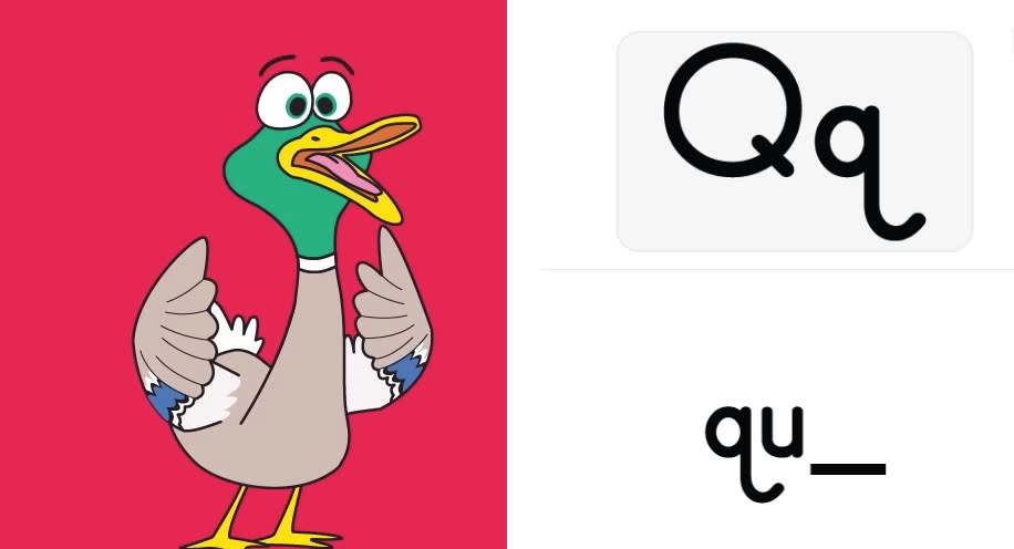 sound/spelling card 17- quacking duck(字母发音和拼写:嘎嘎叫的