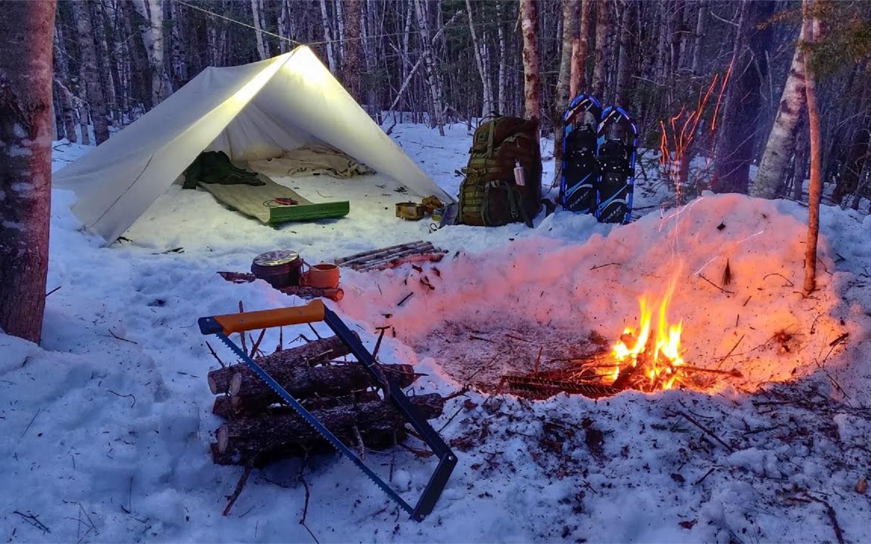 活动  男子在零下40度的雪天,住在帐篷里以为冻成狗,结果他却妙招频出