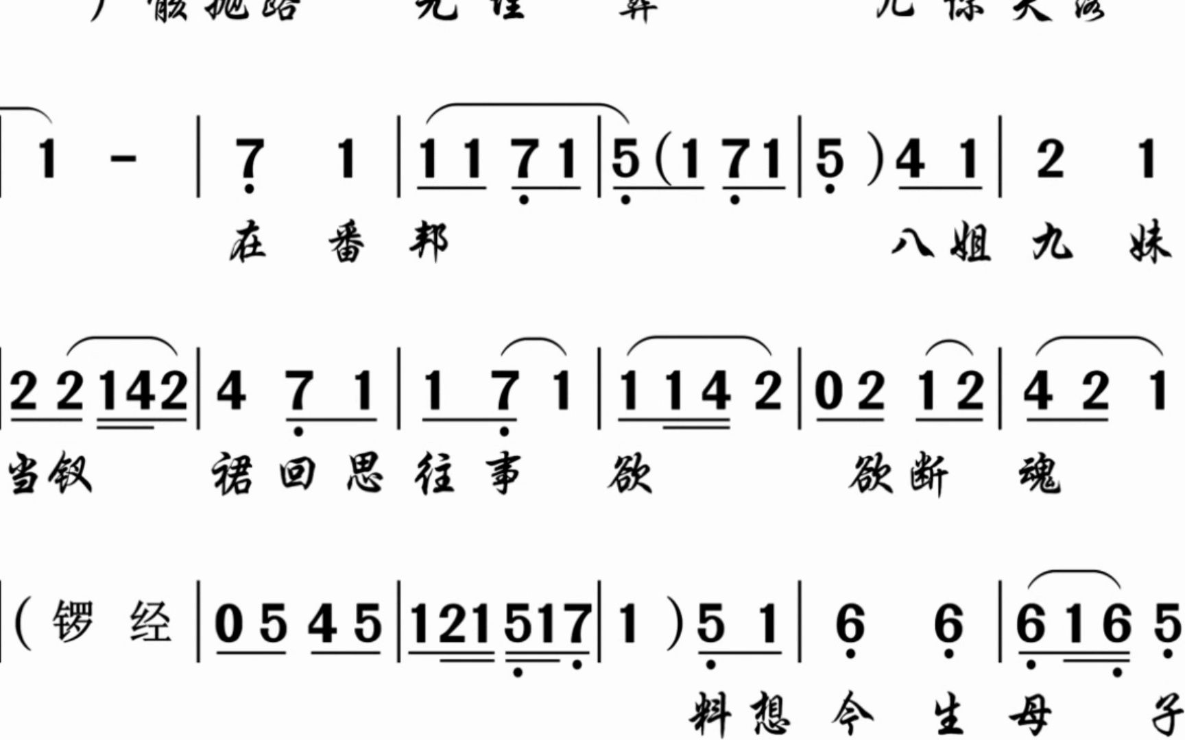 《四郎探母》四郎探母(林武燕,鄭健英)潮劇唱段附簡譜純伴奏樂