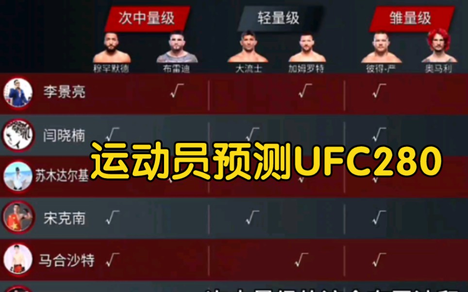 ufc所有选手名单图片