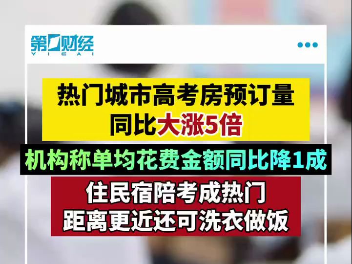 部分热门城市高考房预订量同比涨5倍,价格稳中有降哔哩哔哩bilibili