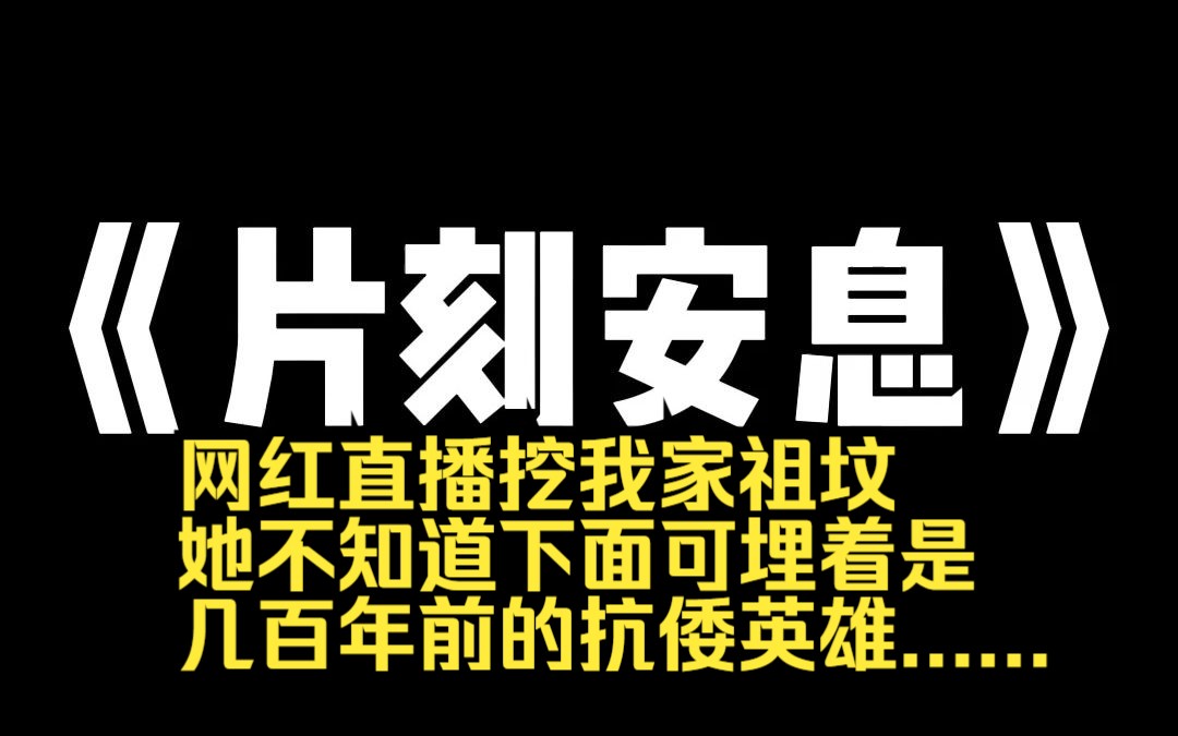 小说推荐~《片刻安息》某网红在户外探险时,直播挖我家祖坟.我去阻止她,她却说我搞封建迷信,还反咬我们乱占土地.我直接摆烂,那你挖吧.这里面...