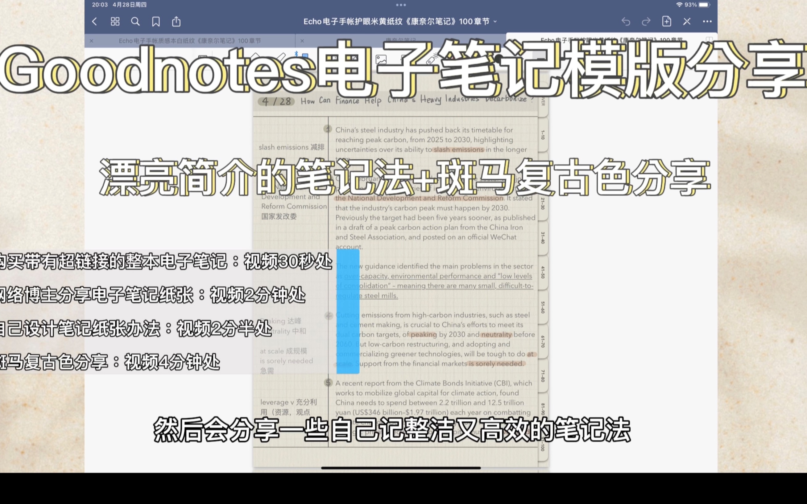 iPad|Goodnotes电子笔记模版分享&好看的笔记法&斑马复古色号分享哔哩哔哩bilibili