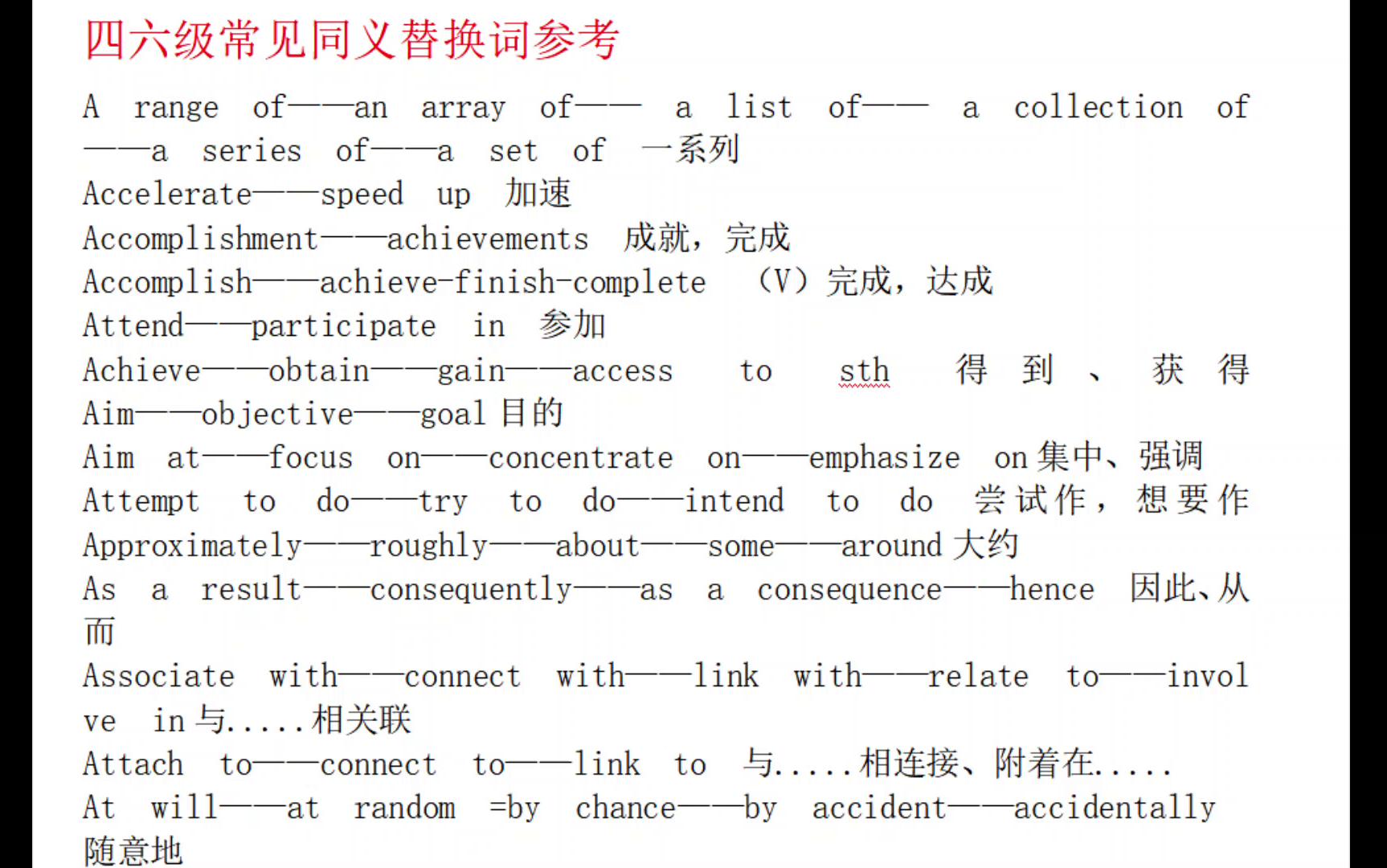 四六级常见同义词替换参考哔哩哔哩bilibili