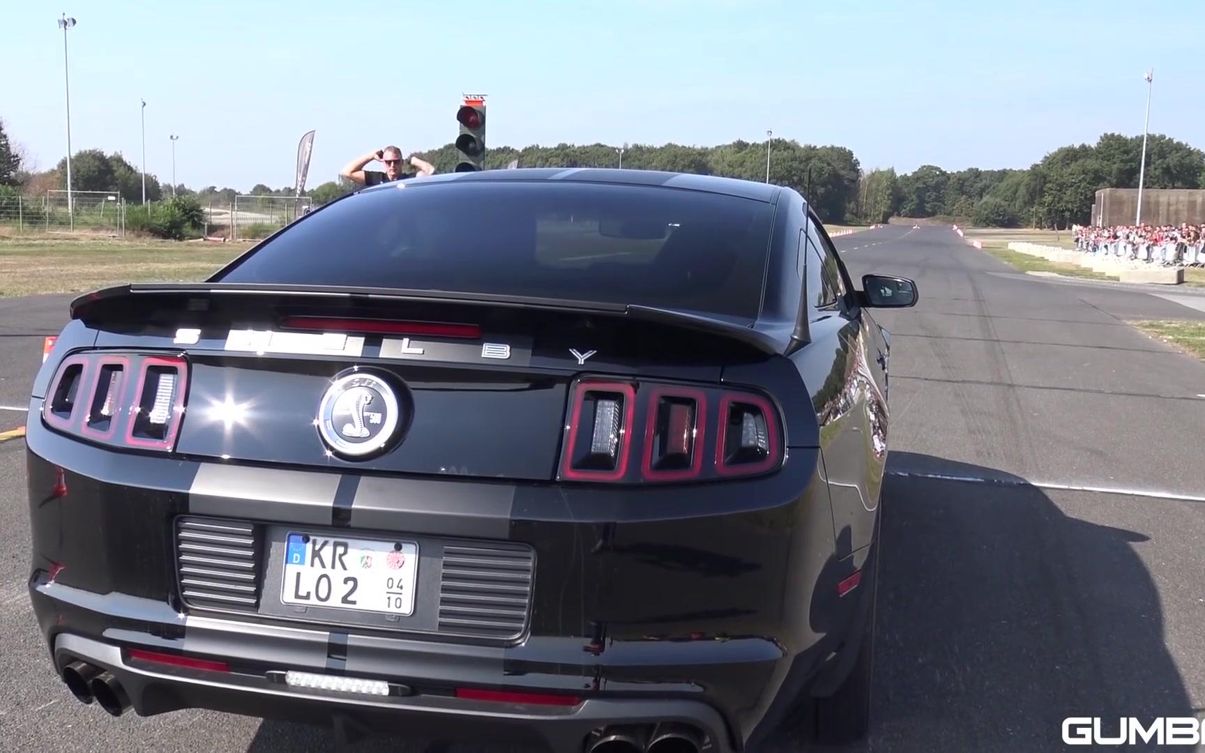 实拍720hp 福特 mustang shelby gt500 svt直线加速赛