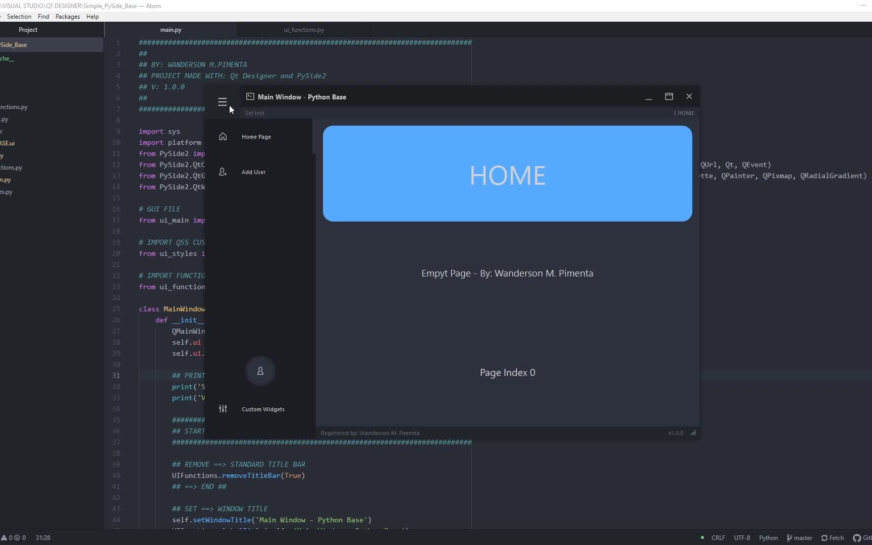 pythongui教程flatstyle界面美化模板pysidepyqtqtdesigner