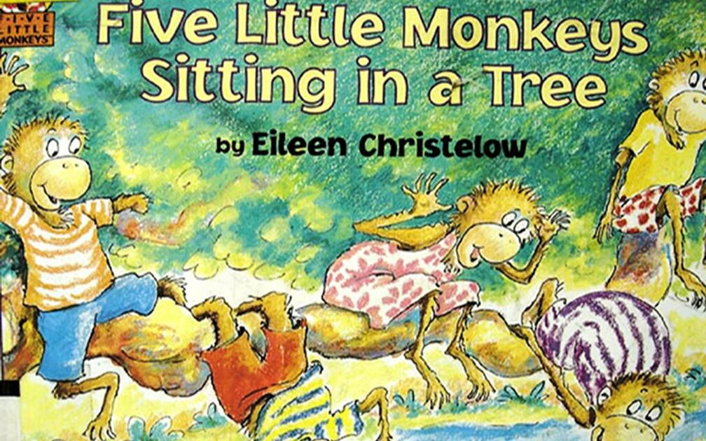 每日绘本】Five Little Monkeys Sitting In A Tree五只小猴子坐在树上_