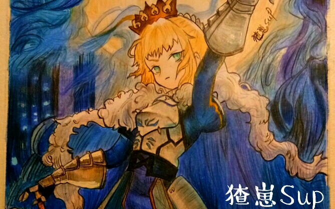 【手绘】画一只萌帅的saber!哔哩哔哩bilibili